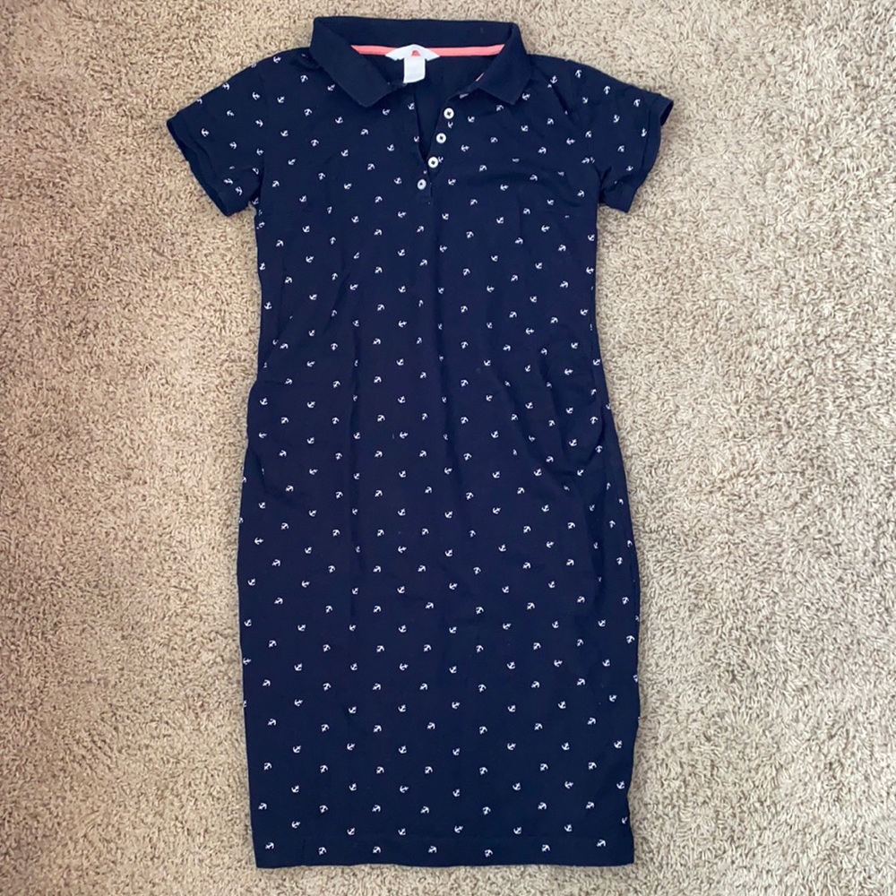Nautical Short Sleeve Maternity Dress